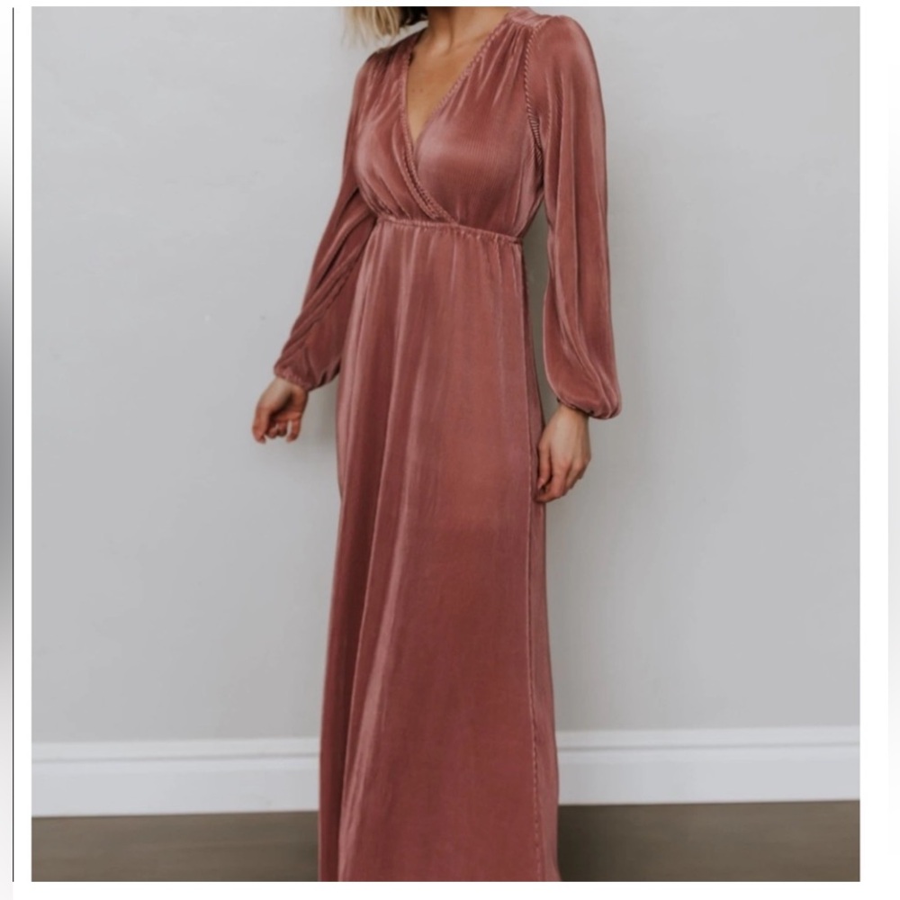 Baltic Born Venus Pleated Maxi Dress in Rose